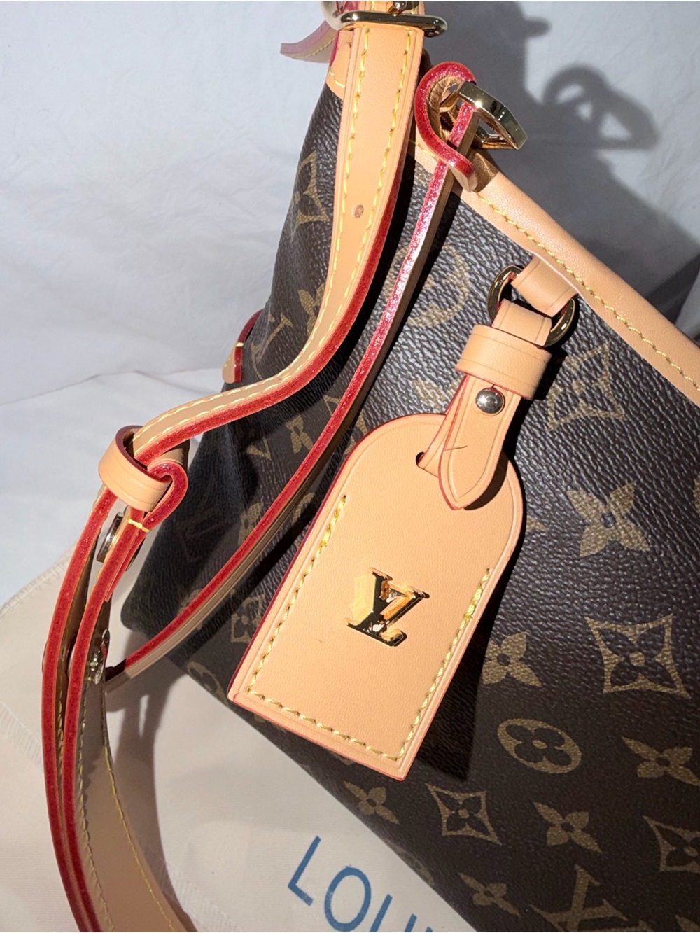 Fashion Monogram Shoulder Bag with Natural Vachetta - Picture 3 of 8